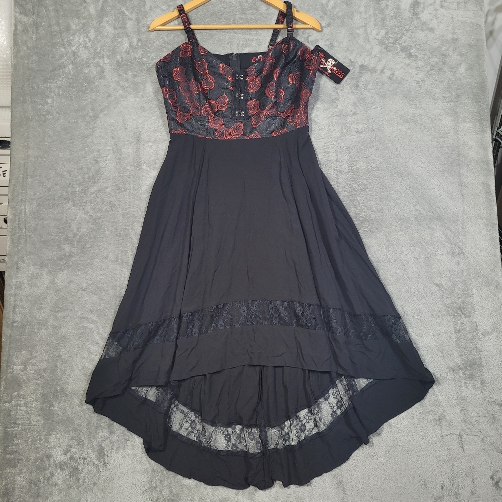 Royal Bones Daang Goodman Dress Size Large Gothic Witchy Hi Low Whimsigoth Rose